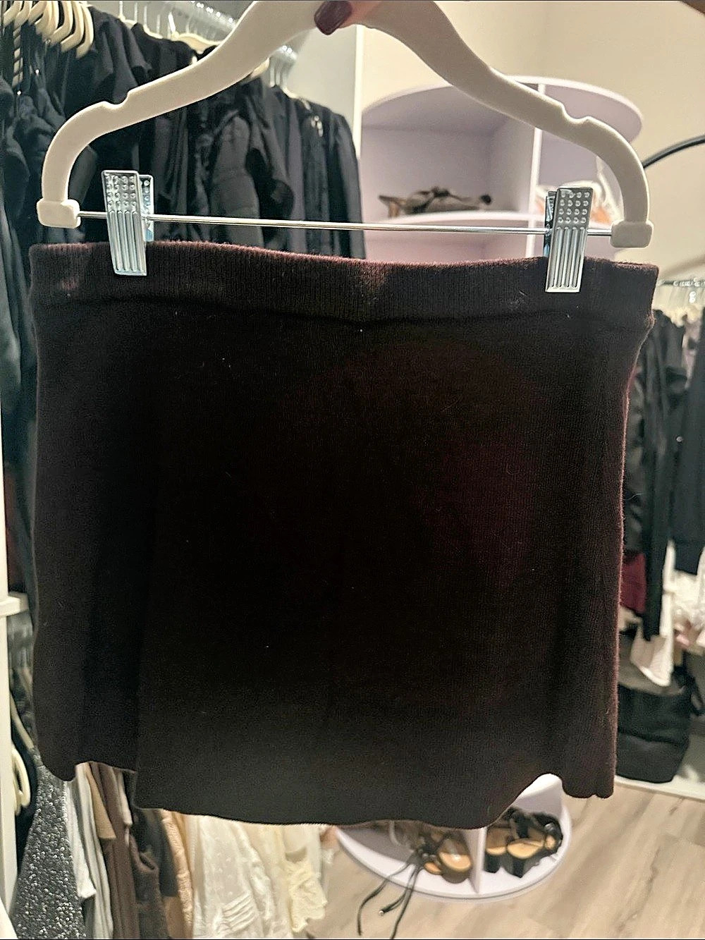 Sky to Moon Mini Skirt in Brown Size Small Like New BUILT IN SHORTS